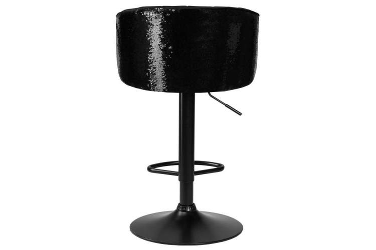 Стул барный DOBRIN DARCY BLACK SHINY, черный велюр с черно-золотыми пайетками-4