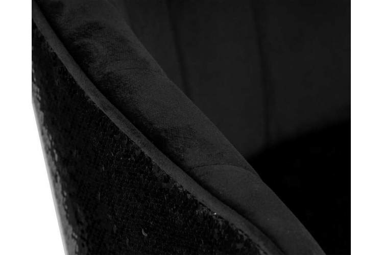 Стул барный DOBRIN DARCY BLACK SHINY, черный велюр с черно-золотыми пайетками-7