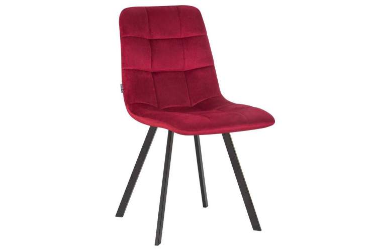 Стул обеденный DOBRIN ALEX SQUARE, черные матовые ножки, бордовый велюр (V108-85)