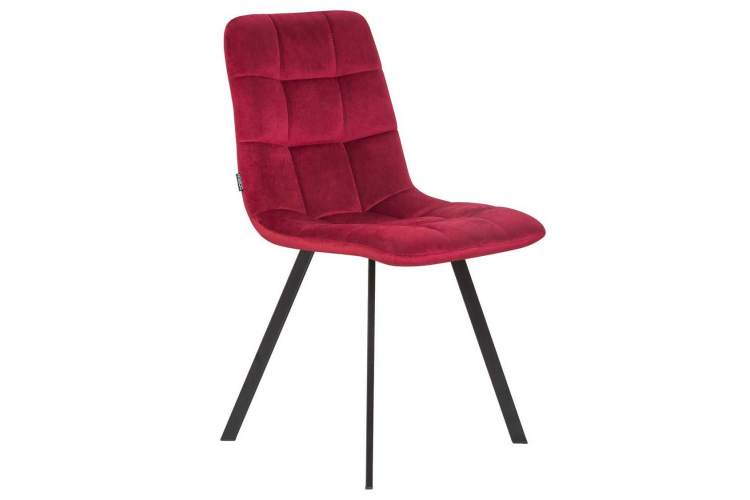 Стул обеденный DOBRIN ALEX SQUARE, черные матовые ножки, бордовый велюр (V108-85)-1