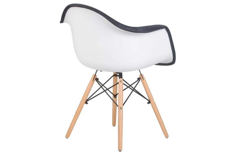 Стул обеденный DOBRIN DAW ROSS, ножки светлый бук, сиденье 012 белый пластик, чёрная ткань-3