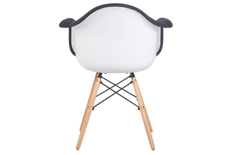 Стул обеденный DOBRIN DAW ROSS, ножки светлый бук, сиденье 012 белый пластик, чёрная ткань-4