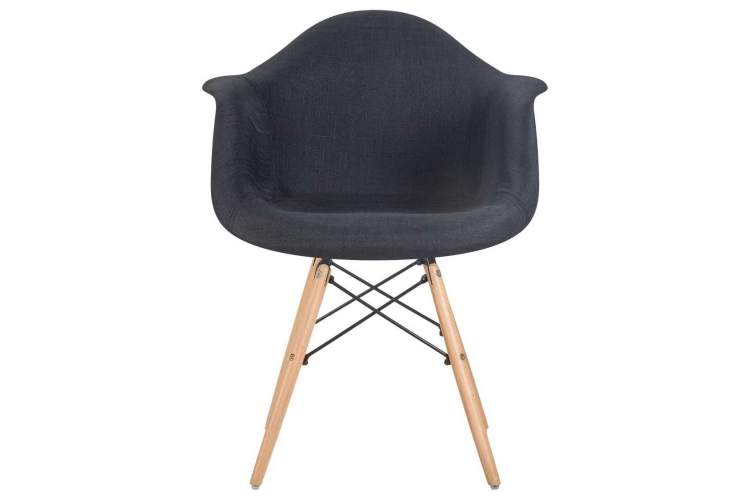 Стул обеденный DOBRIN DAW ROSS, ножки светлый бук, сиденье 012 белый пластик, чёрная ткань-5