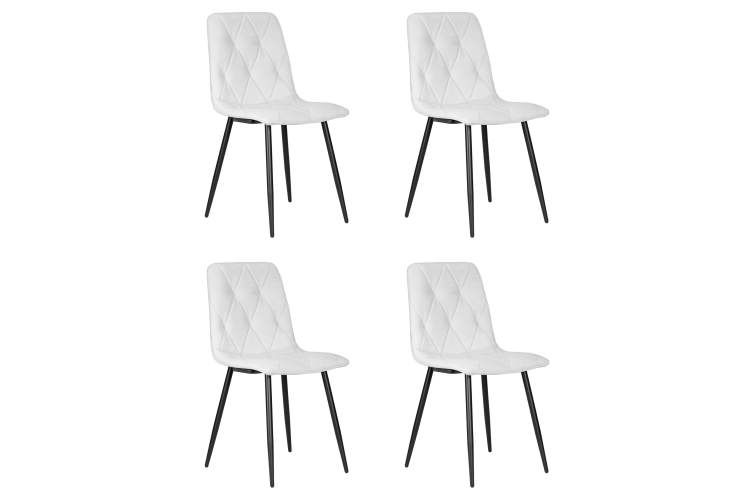 Набор 4 шт Стул обеденный DOBRIN CHILLY ROMBO, Светло-серый Simple 29, основание черный