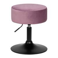 Пуф DOBRIN DANNY BLACK, пудрово-сиреневый велюр (MJ9-52)