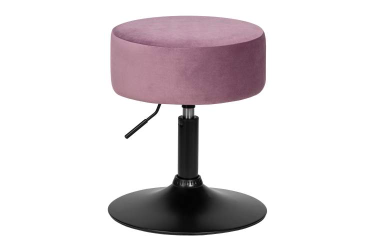 Пуф DOBRIN DANNY BLACK, пудрово-сиреневый велюр (MJ9-52)