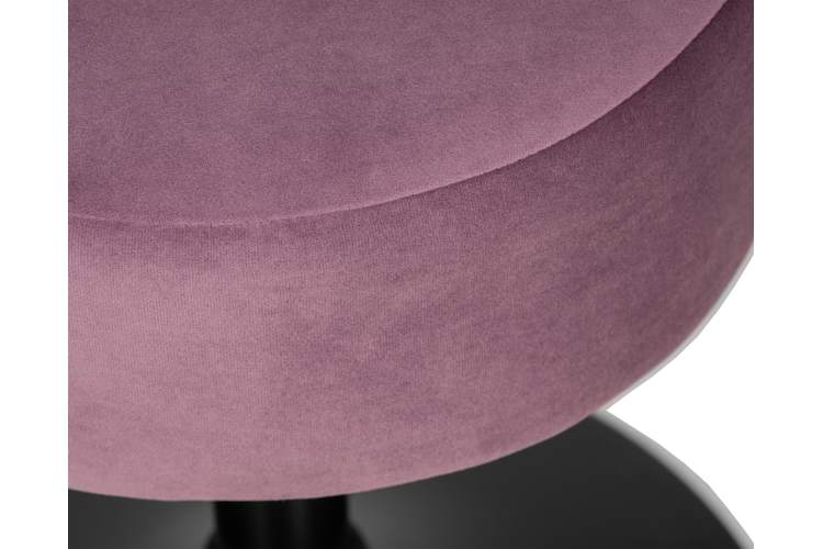 Пуф DOBRIN DANNY BLACK, пудрово-сиреневый велюр (MJ9-52)-1