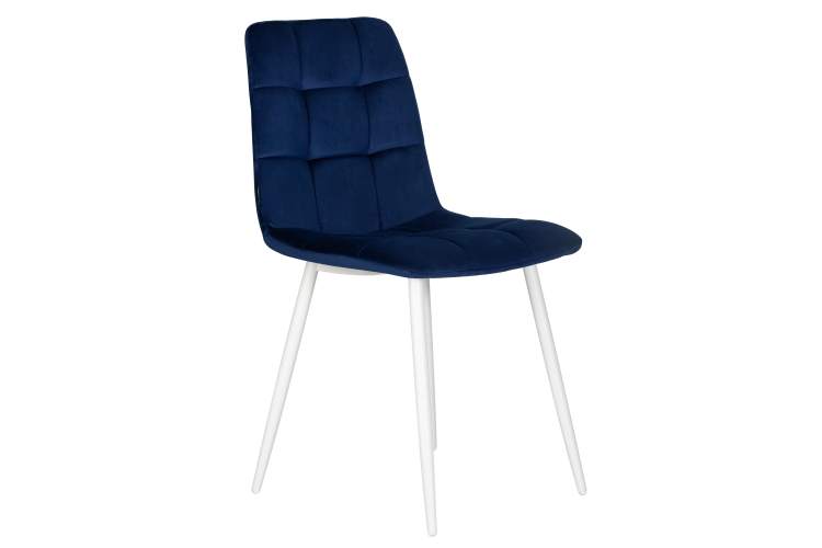 Набор 4 шт Стул обеденный DOBRIN CHILLY, Темно-синий Holland 60, основание белое-2
