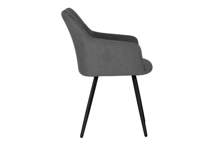 Стул обеденный DOBRIN ROBY, ЭМАЛЬ ЧЕРНЫЙ МУАР велюр Catania Silver-2