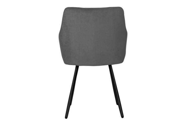 Стул обеденный DOBRIN ROBY, ЭМАЛЬ ЧЕРНЫЙ МУАР велюр Catania Silver-4