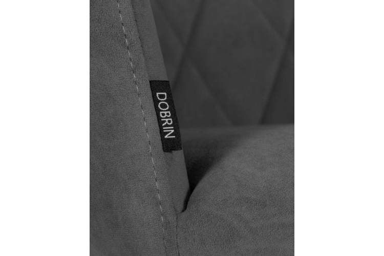 Стул обеденный DOBRIN ROBY, ЭМАЛЬ ЧЕРНЫЙ МУАР велюр Catania Silver-8