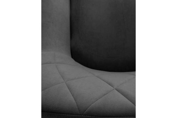 Стул обеденный DOBRIN ROBY, ЭМАЛЬ ЧЕРНЫЙ МУАР велюр Catania Silver-10