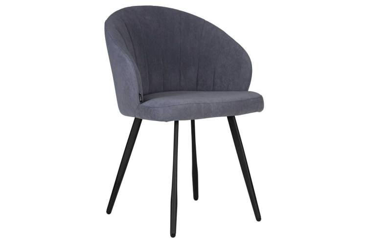 Стул обеденный DOBRIN NAOMI, ЭМАЛЬ ЧЕРНЫЙ МУАР велюр Catania Steel