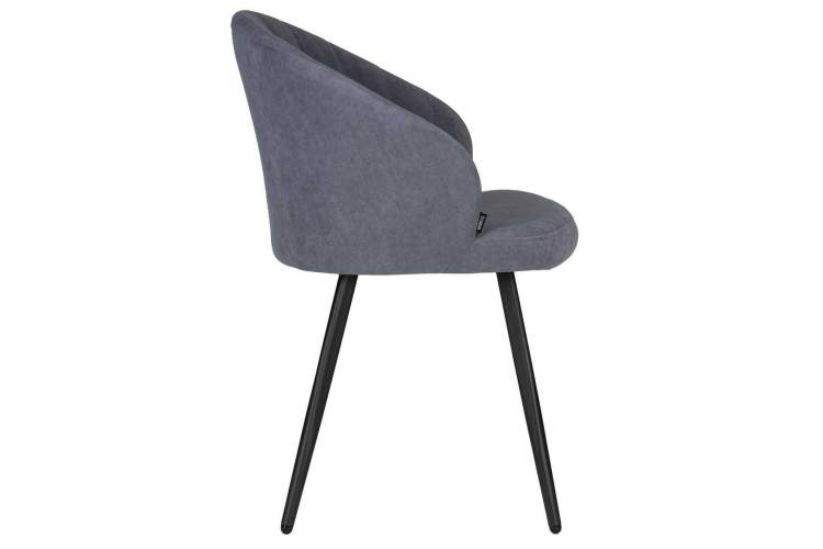 Стул обеденный DOBRIN NAOMI, ЭМАЛЬ ЧЕРНЫЙ МУАР велюр Catania Steel-2