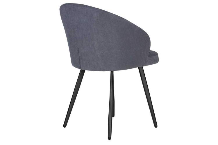 Стул обеденный DOBRIN NAOMI, ЭМАЛЬ ЧЕРНЫЙ МУАР велюр Catania Steel-3