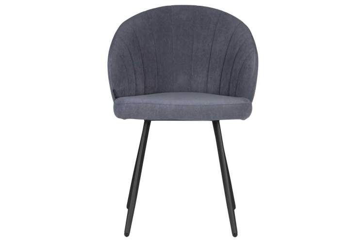 Стул обеденный DOBRIN NAOMI, ЭМАЛЬ ЧЕРНЫЙ МУАР велюр Catania Steel-5