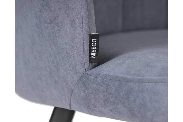 Стул обеденный DOBRIN NAOMI, ЭМАЛЬ ЧЕРНЫЙ МУАР велюр Catania Steel-6