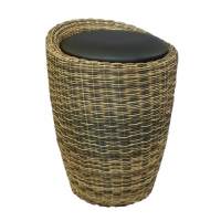 Табурет с местом для хранения LM-1100Rattan, чёрный Табурет с местом для хранения LM-1100Rattan, чёрный