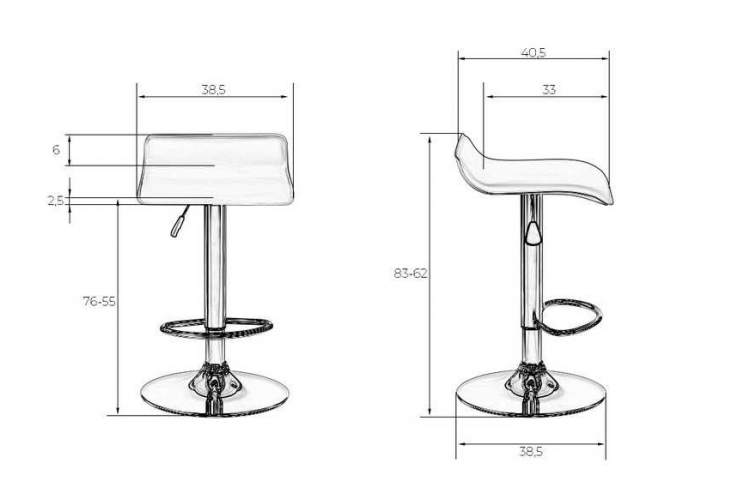 Стул барный DOBRIN TOMMY BLACK, чёрный-6
