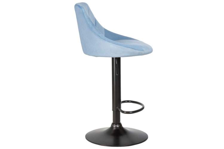 Стул барный DOBRIN LOGAN BLACK, пудрово-голубой велюр (MJ9-74)-2