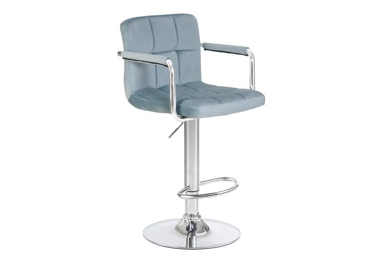Набор 2 шт Стул барный DOBRIN KRUGER ARM, пудрово-голубой велюр (MJ9-74)-2
