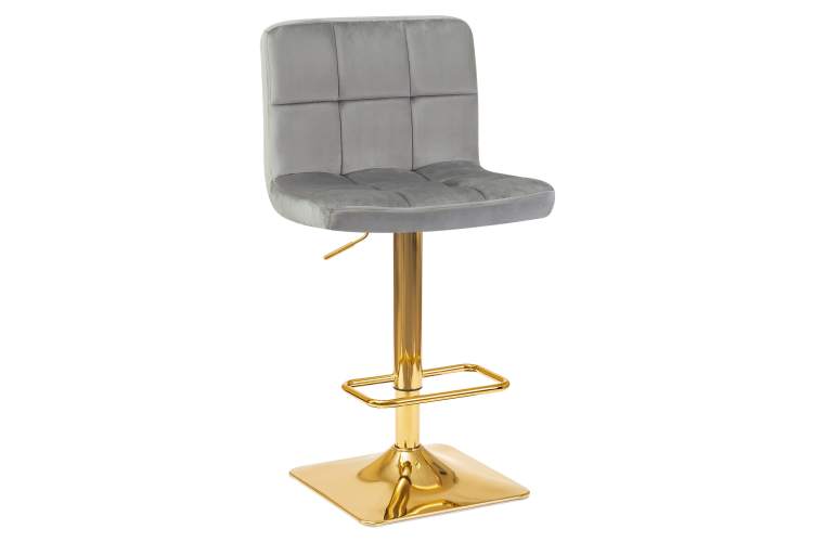 Набор 2 шт Стул барный DOBRIN GOLDIE, серый велюр (MJ9-75)-1