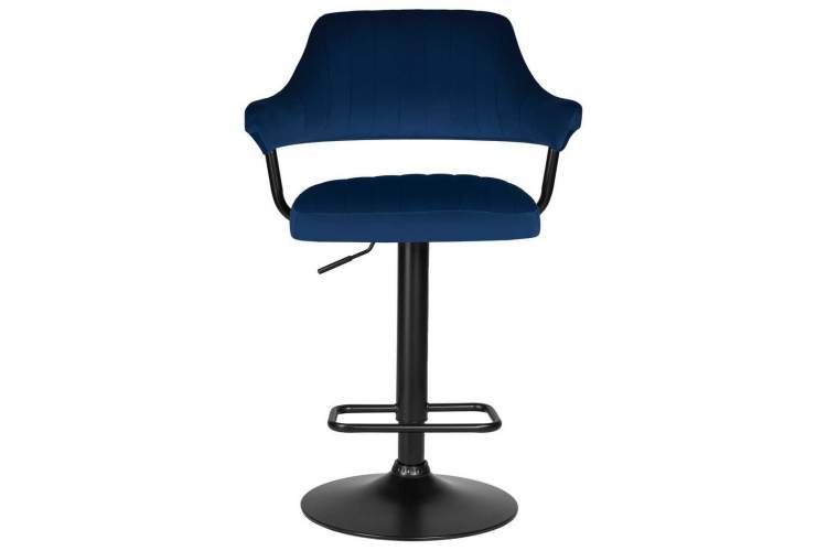 Стул барный DOBRIN CHARLY BLACK, синий велюр (MJ9-117)-5