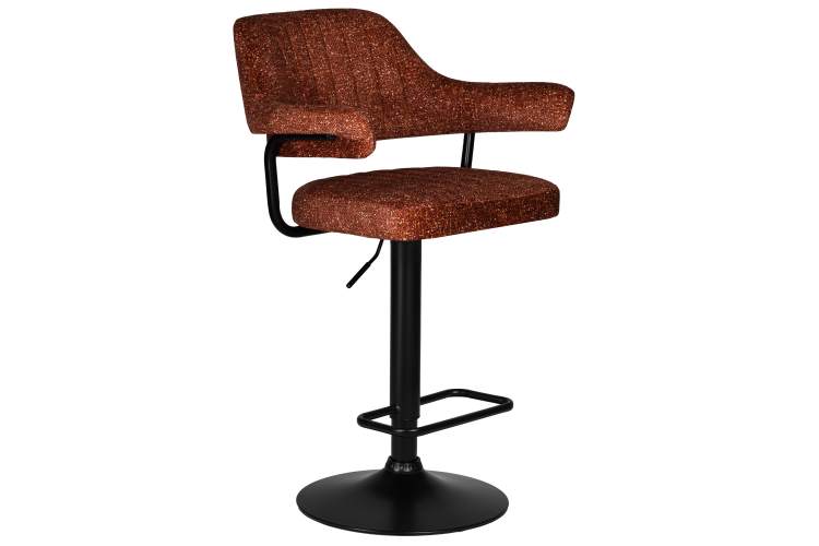 Стул барный DOBRIN CHARLY BLACK, терракотовый твид (LEO56)-1