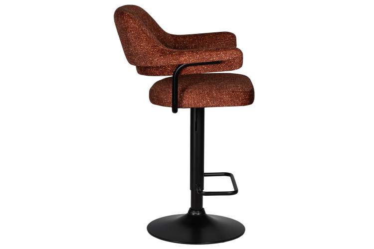 Стул барный DOBRIN CHARLY BLACK, терракотовый твид (LEO56)-2