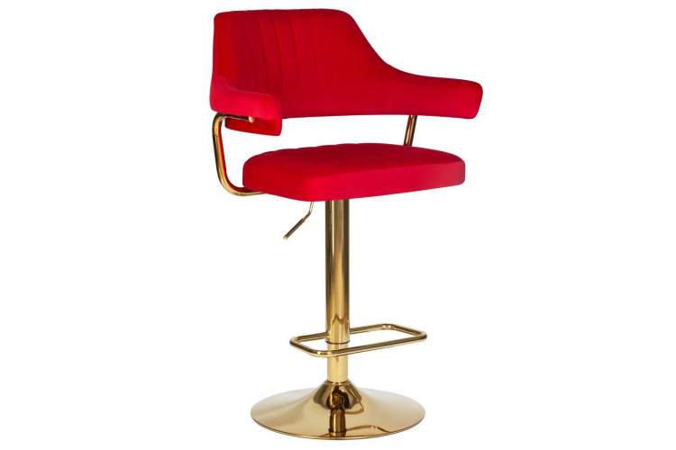 Стул барный DOBRIN CHARLY GOLD, красный велюр (MJ9-45)
