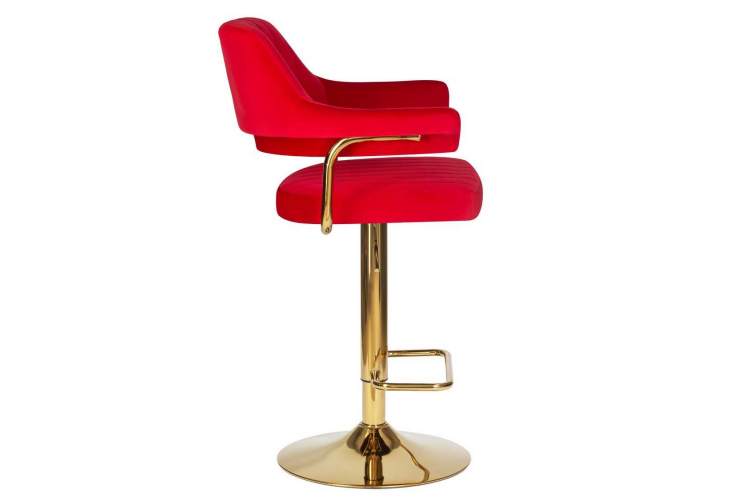 Стул барный DOBRIN CHARLY GOLD, красный велюр (MJ9-45)-2