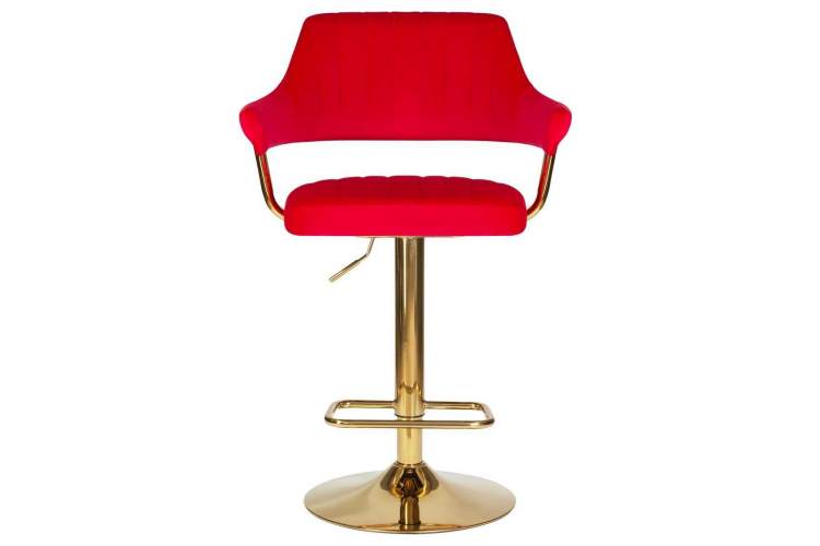 Стул барный DOBRIN CHARLY GOLD, красный велюр (MJ9-45)-5