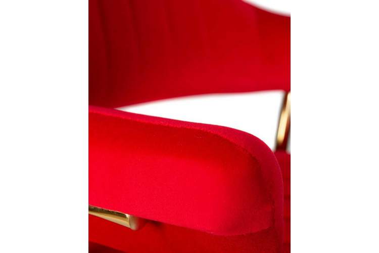 Стул барный DOBRIN CHARLY GOLD, красный велюр (MJ9-45)-7