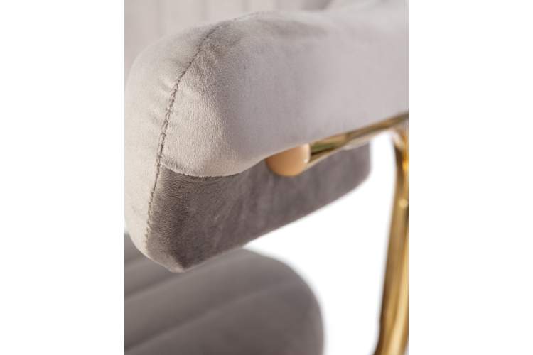 Набор 2 шт Стул барный DOBRIN CHARLY GOLD, серый велюр (MJ9-75)-8