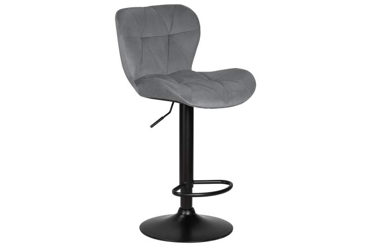 Набор 2 шт Стул барный DOBRIN BARNY BLACK, серый велюр (MJ9-75)-1