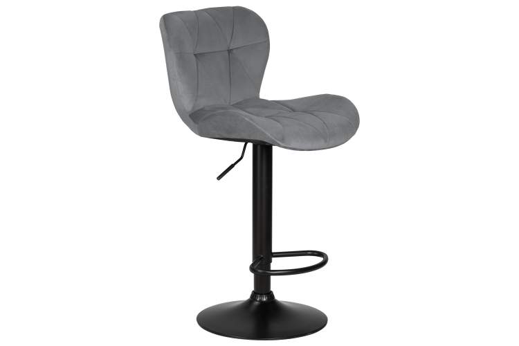 Набор 2 шт Стул барный DOBRIN BARNY BLACK, серый велюр (MJ9-75)-2
