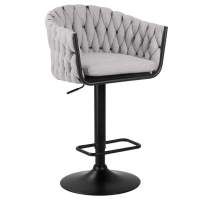 Стул барный LEON, серая ткань (LAR 275-17)