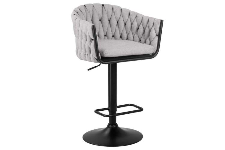 Стул барный DOBRIN LEON, серая ткань (LAR 275-17)