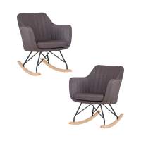 Набор 2 шт Кресло-качалка DOBRIN KIARA, серая ткань (LAR-106D-26)