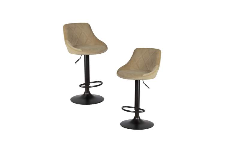 Набор 2 шт Стул барный DOBRIN LOGAN BLACK, мокко велюр (MJ9-9)