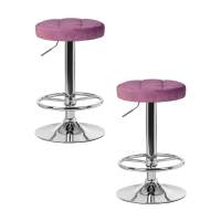 Набор 2 шт Табурет барный DOBRIN BRUNO, пудрово-сиреневый велюр (MJ9-52)
