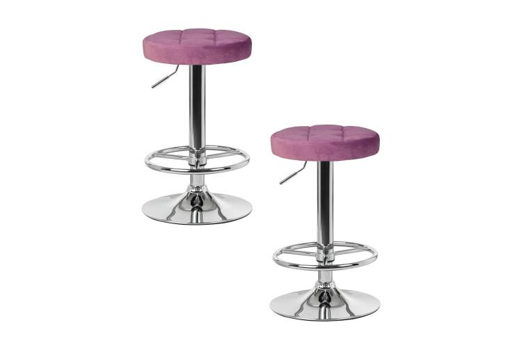 Набор 2 шт Табурет барный DOBRIN BRUNO, пудрово-сиреневый велюр (MJ9-52)