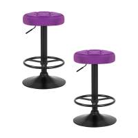 Набор 2 шт Табурет барный DOBRIN BRUNO BLACK, фиолет велюр (MJ9-58)