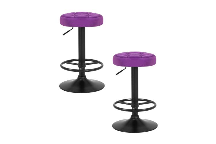 Набор 2 шт Табурет барный DOBRIN BRUNO BLACK, фиолет велюр (MJ9-58)