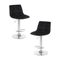 Набор 2 шт Стул барный DOBRIN TAILOR, черный велюр (MJ9-101)