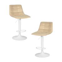 Набор 2 шт Стул барный DOBRIN TAILOR WHITE, бежевый велюр (MJ9-10)
