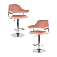 Набор 2 шт Стул барный DOBRIN CHARLY, пудрово-розовый велюр (MJ9-32)