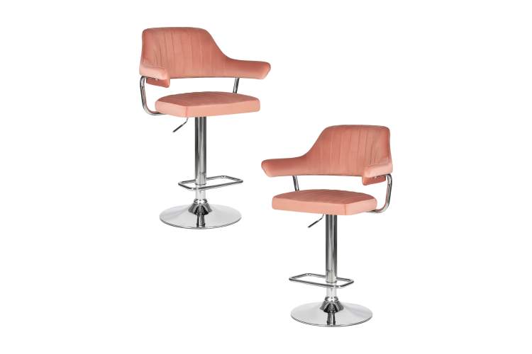 Набор 2 шт Стул барный DOBRIN CHARLY, пудрово-розовый велюр (MJ9-32)