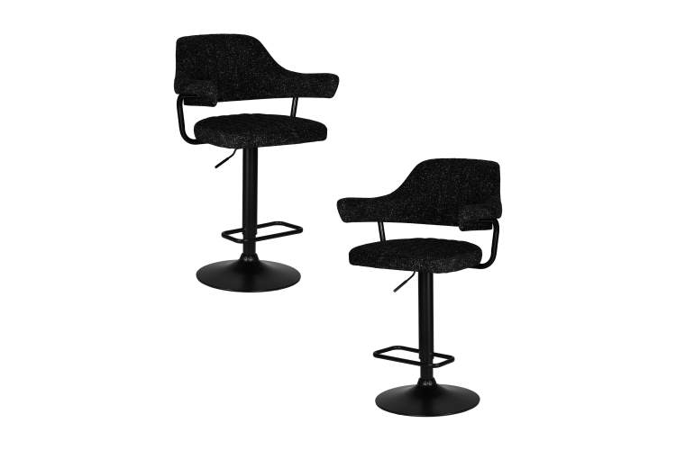 Набор 2 шт Стул барный DOBRIN CHARLY BLACK, черный твид (LEO18)
