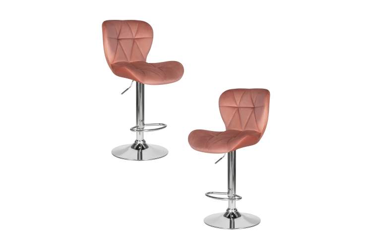 Набор 2 шт Стул барный DOBRIN BARNY, пудрово-розовый велюр (MJ9-32)